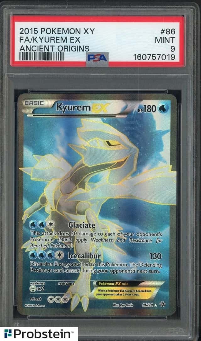 2015 POKEMON XY ANCIENT ORIGINS #86 FA/KYUREM EX ANCIENT ORIGINS PSA 9