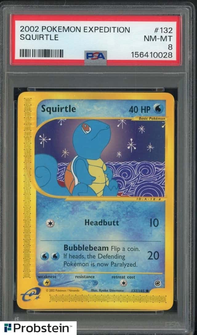 2002 Pokemon Expedition #132 Squirtle PSA 8 NM-MT