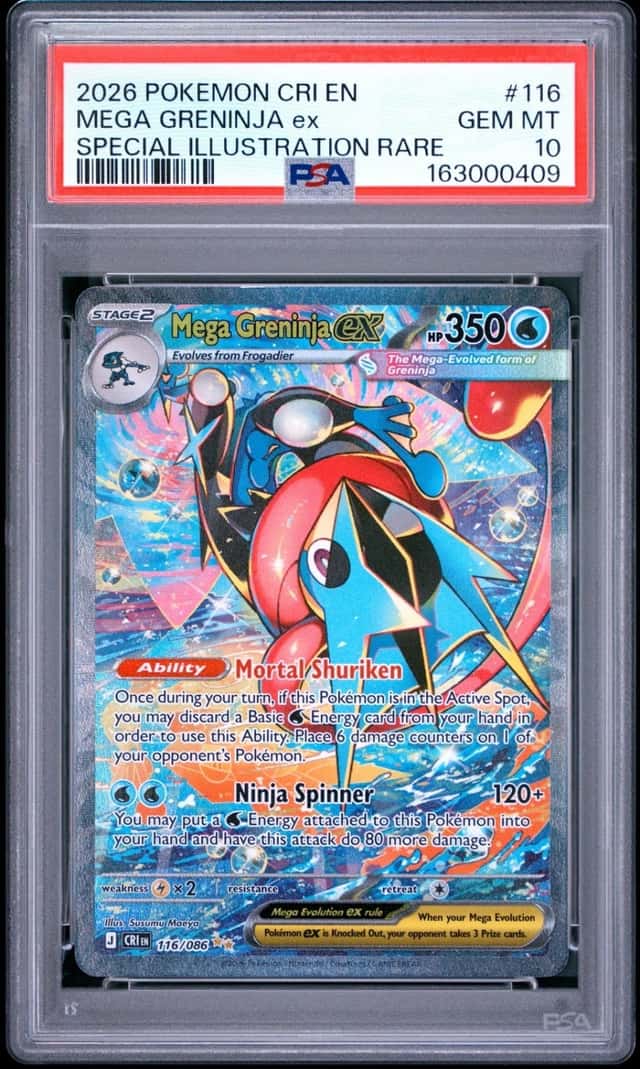 2026 POKEMON CHAOS RISING SPECIAL ILLUSTRATION RARE MEGA GRENINJA EX PSA 10