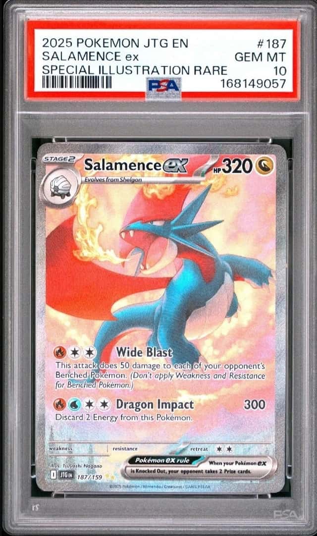 2025 POKEMON JOURNEY TOGETHER SPECIAL ILLUSTRATION RARE #187 SALAMENCE EX PSA 10