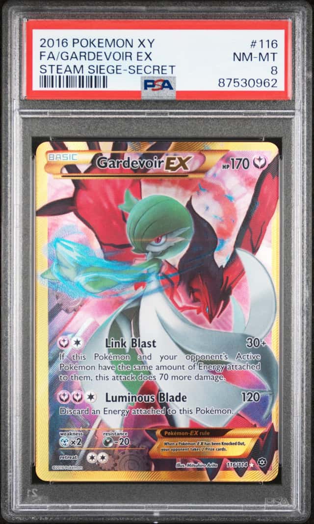 2016 POKEMON XY STEAM SIEGE SECRET #116 FULL ART/GARDEVOIR EX PSA 8
