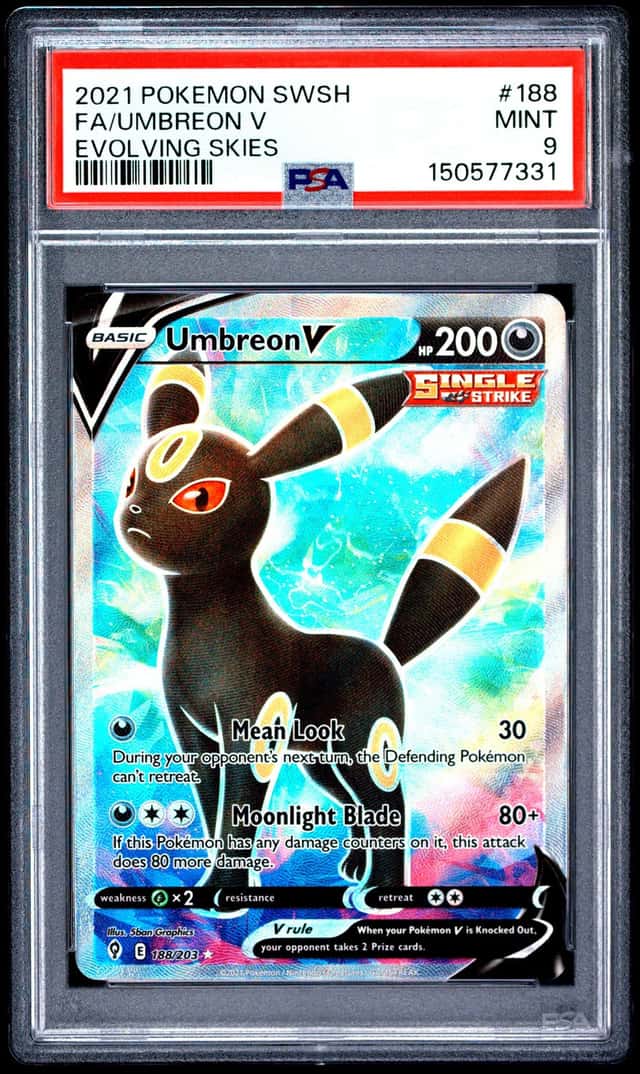 Pokemon 2021 Umbreon V 188/203 Full Art Evolving Skies PSA 9
