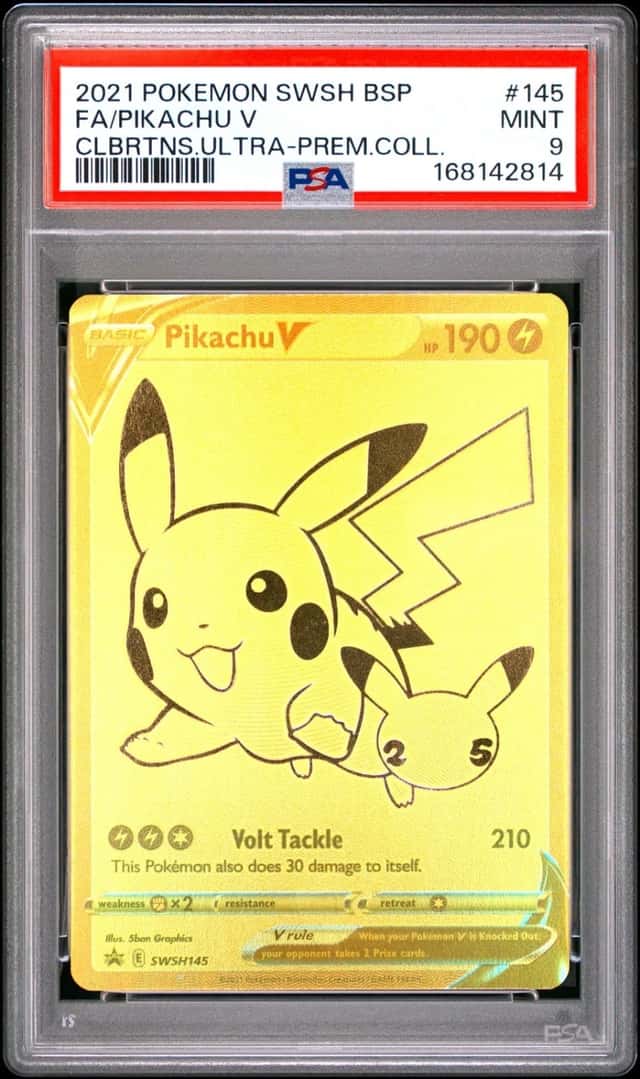 2021 POKEMON CELEBRATIONS ULTRA-PREMIUM COLL PROMO #145 FULL ART/PIKACHU V PSA 9
