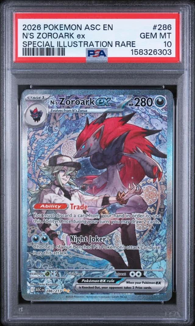 2026 POKEMON ASCENDED HEROES SPECIAL ILLUSTRATION RARE N'S ZOROARK EX PSA 10