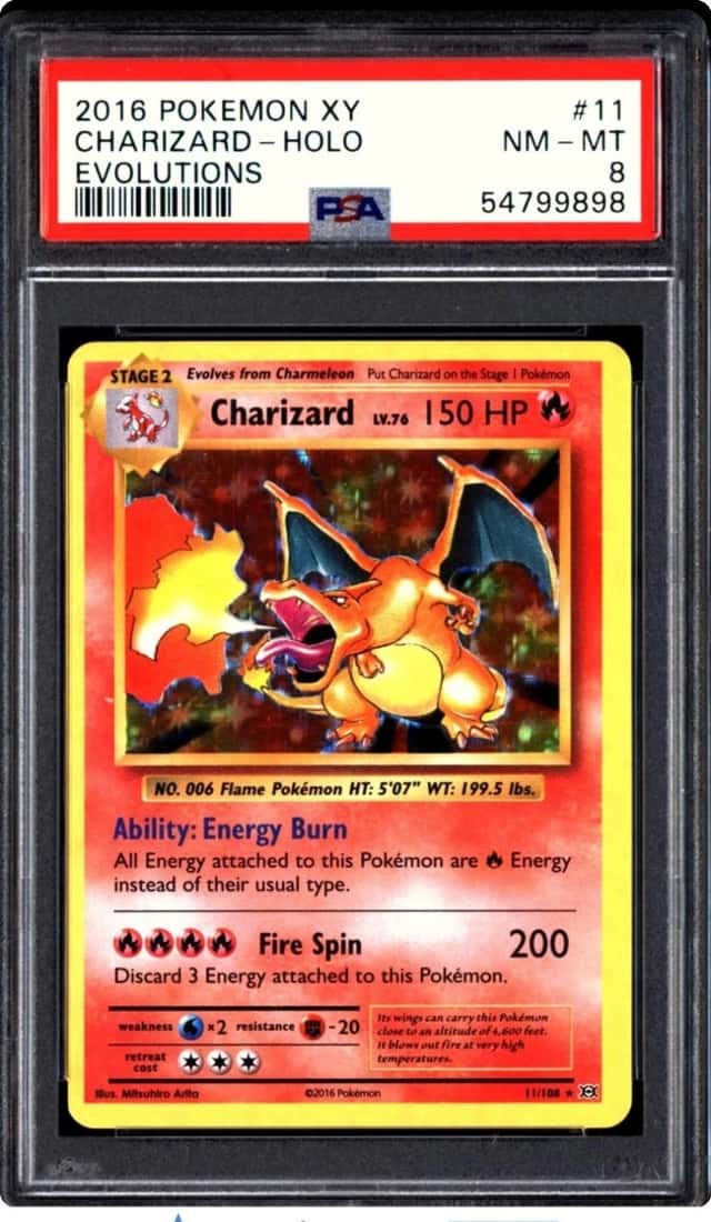 Pokemon 2016 Charizard 11/108 Holo Evolutions PSA 8