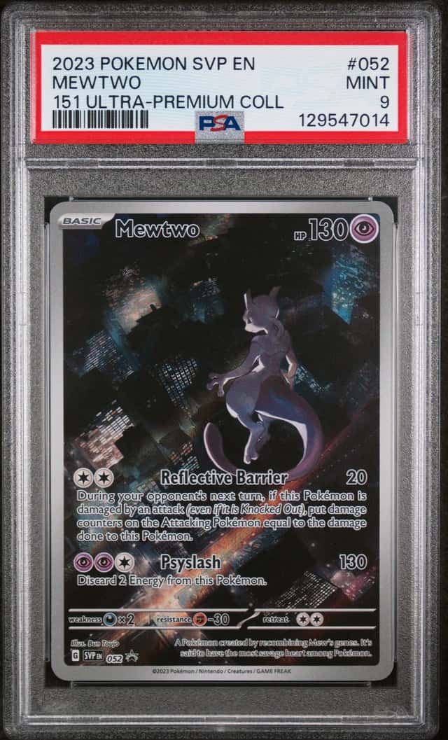 Pokemon 2023 Mewtwo SVP 052 Black Star Promo 151 UPC PSA 9