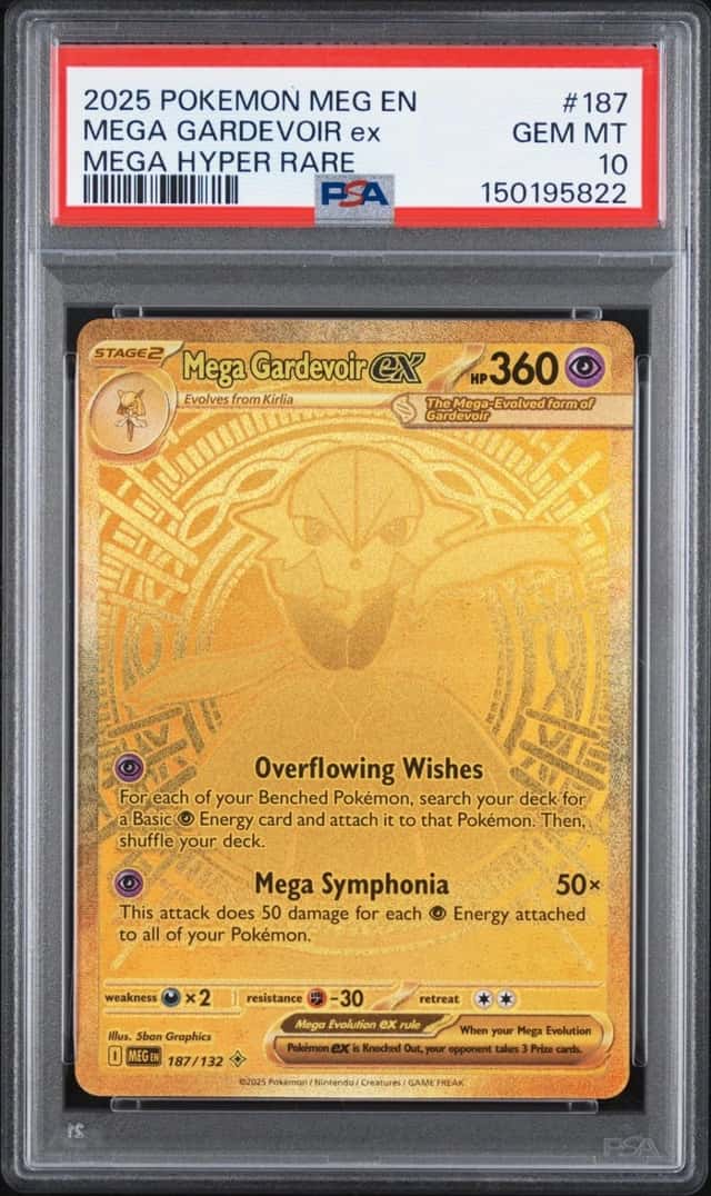 2025 POKEMON MEG EN-MEGA EVOLUTION MEGA HYPER RARE #187 MEGA GARDEVOIR EX PSA 10