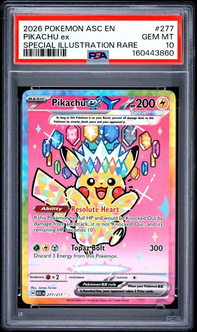 2026 POKEMON ASC EN-ASCENDED HEROES SPECIAL ILLUSTRATION RARE PIKACHU EX PSA 10