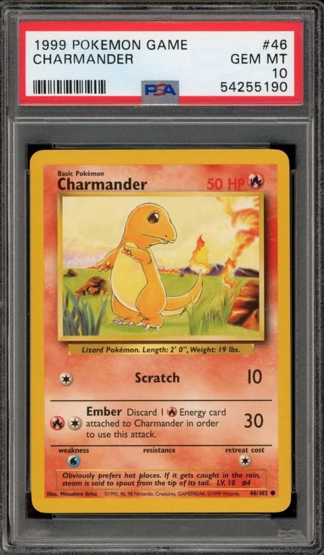 Pokemon Charmander Base Set Unlimited 46/102 PSA 10 Gem Mint