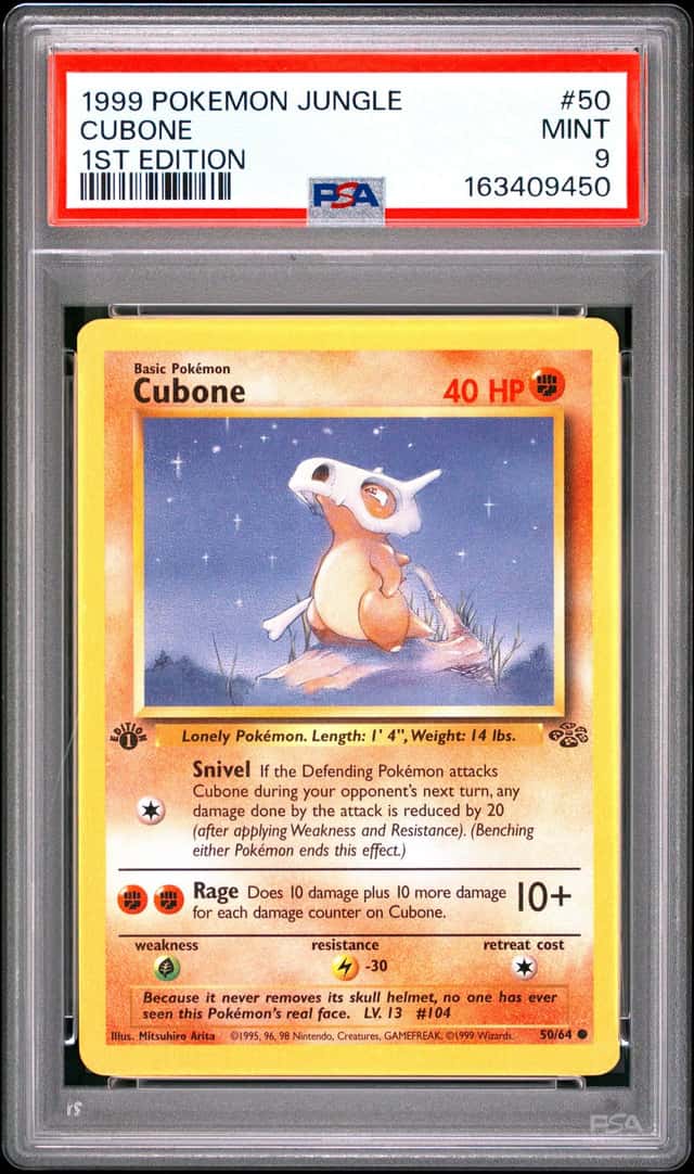 1999 POKEMON JUNGLE 1ST EDITION #50 CUBONE PSA 9