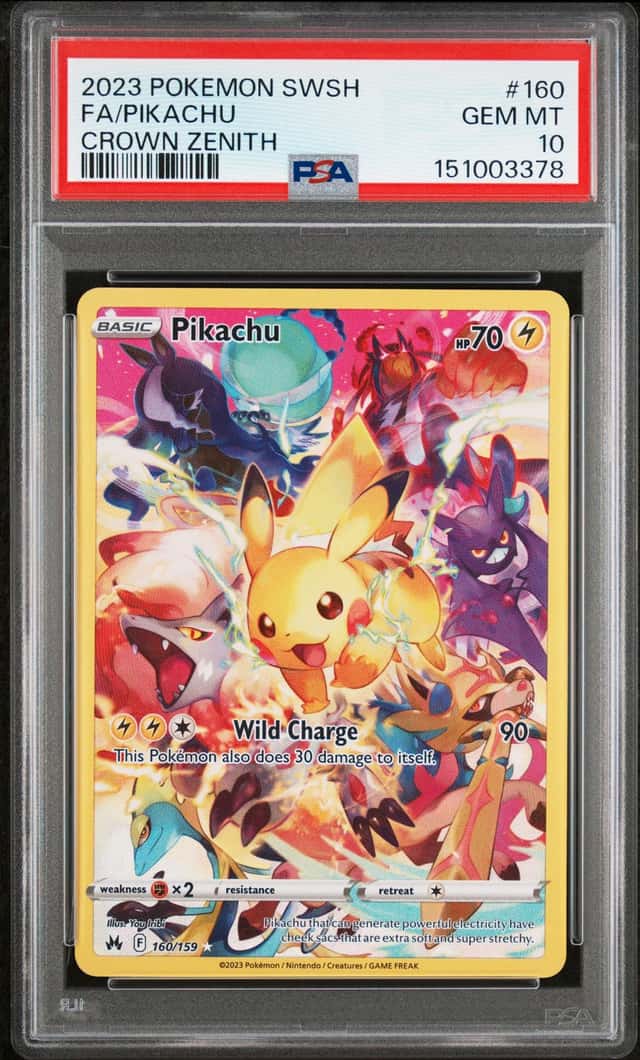 Pokemon 2023 Pikachu 160/159 Full Art Secret Rare Crown Zenith GEM MINT PSA 10