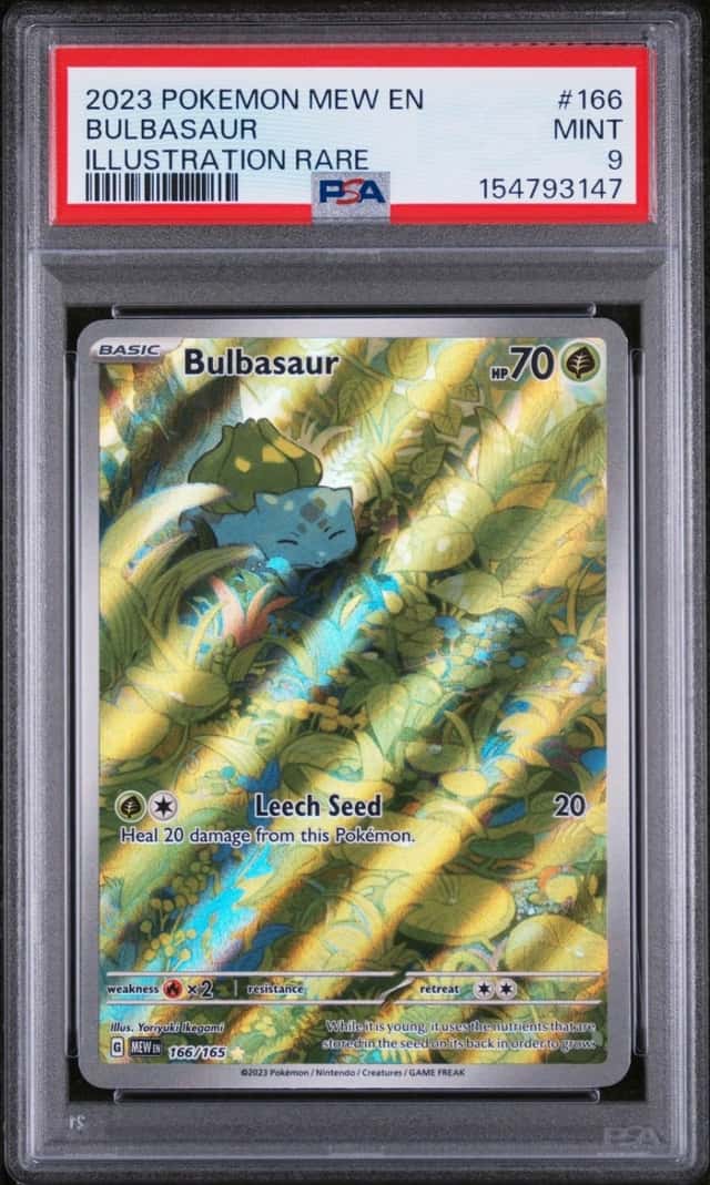 2023 POKEMON MEW EN-151 ILLUSTRATION RARE #166 BULBASAUR PSA 9