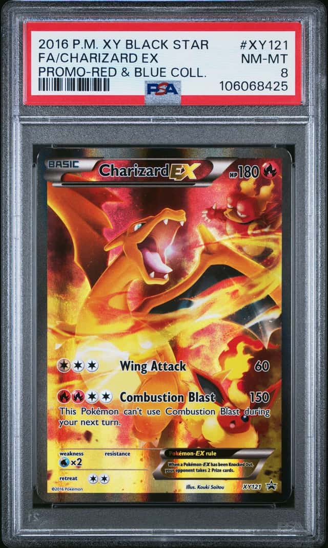 Pokemon Black Star Promo Charizard EX #XY121 Full Art Holo PSA 8 - RARE FULL ART