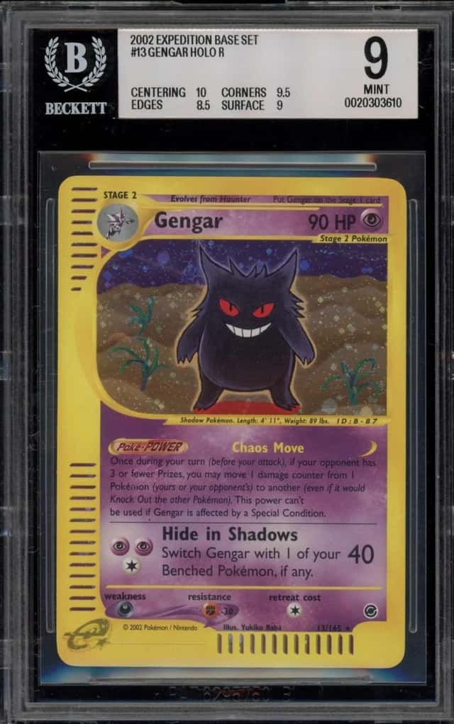 Pokemon Gengar Holo Expedition Base Set 13 BGS 9 Mint