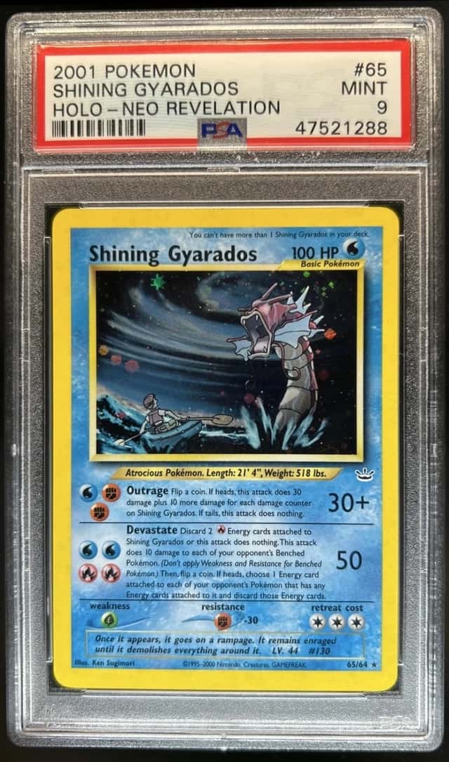 2001 Pokemon Neo Revelation Shining Gyarados Holo #65/64 PSA 9