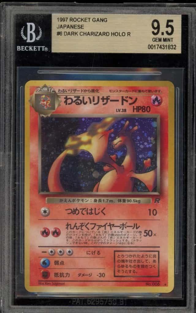 Pokemon Dark Charizard Holo Team Rocket Gang 6 Japanese BGS 9.5 DAMAGED