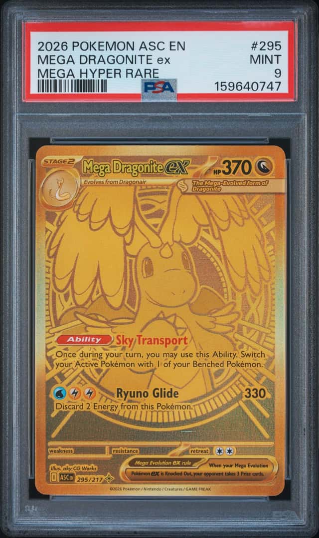2026 Pokemon Ascended Heroes Mega Dragonite ex Hyper Rare #295/217 PSA 9