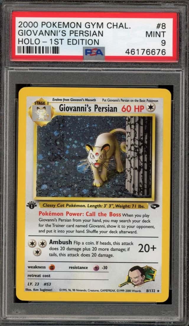 Pokemon Giovanni's Persian Gym Challenge 8/132 Holo 1st Edition PSA 9 Mint