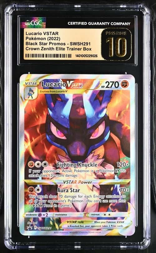Pokemon Lucario Vstar Black Star Promos SWSH291 Crown Zenith ETB CGC 10 Pristine