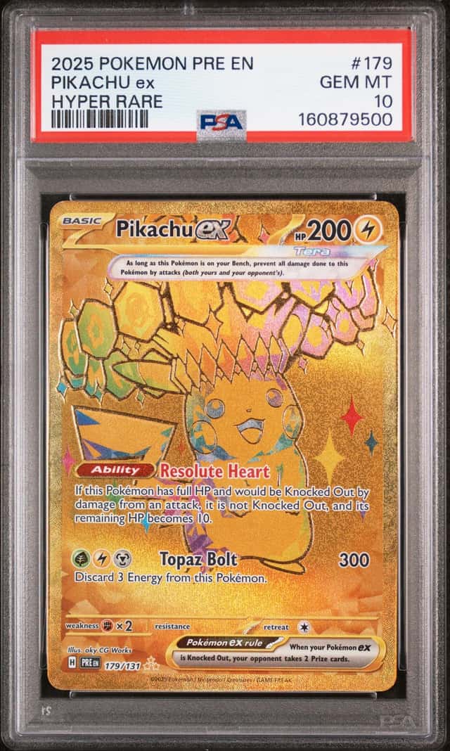 Pokemon Pikachu ex PSA Graded Hyper Rare Holo 179/131 Prismatic Evolutions