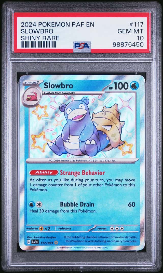 Pokemon Slowbro Paldean Fates 117/091 Shiny Rare PSA 10 Gem Mint