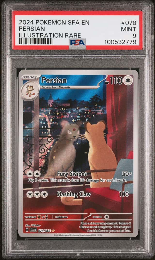 2024 Pokemon SFA En-Shrouded Fable #078 Persian Illustration Rare PSA 9