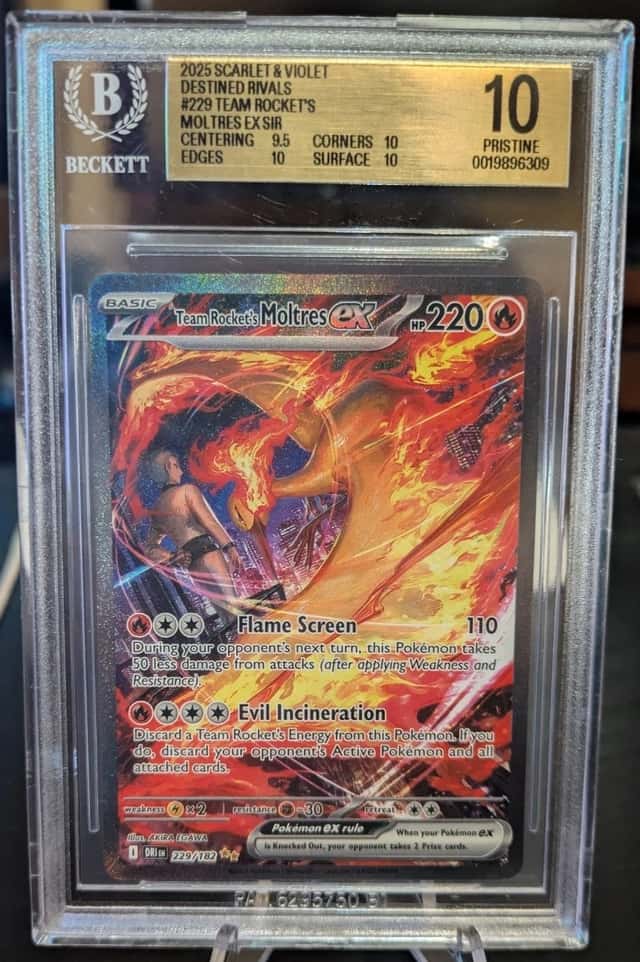 Team Rocket's Moltres ex 229/182 SIR Destined Rivals (English) BGS 10 