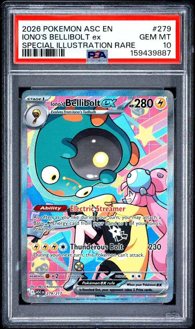 2026 POKEMON ASCENDED HEROES SPECIAL ILLUSTRATION RARE IONOS BELLIBOLT EX PSA 10