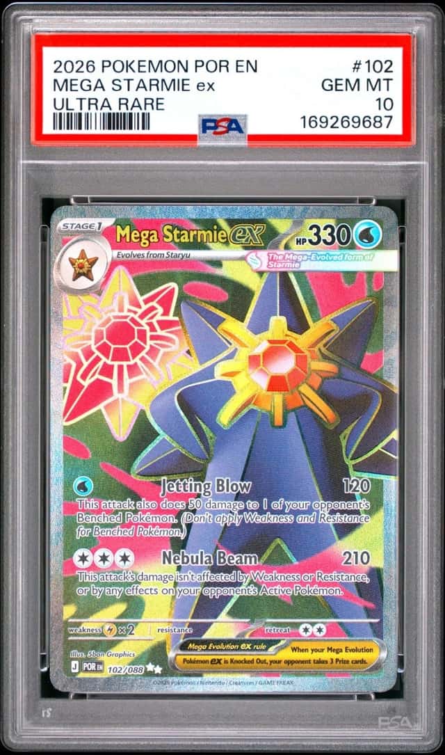 2026 POKEMON POR EN-PERFECT ORDER ULTRA RARE #102 MEGA STARMIE EX PSA 10