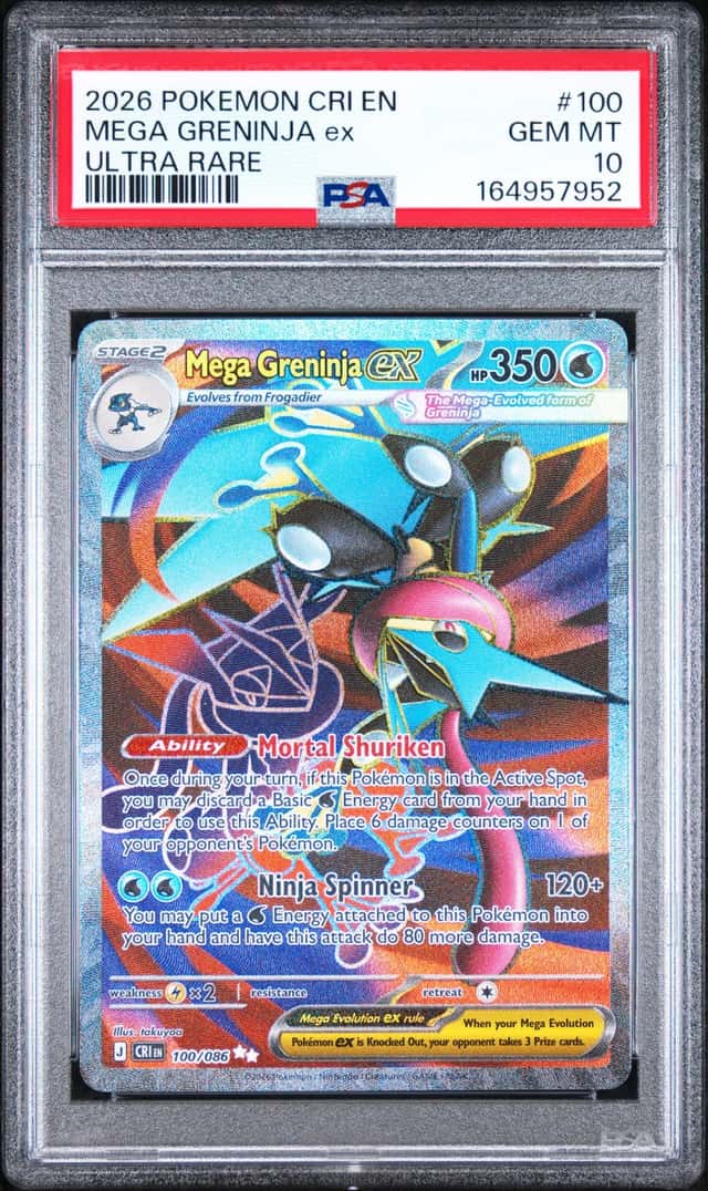 2026 POKEMON CRI EN-CHAOS RISING ULTRA RARE #100 MEGA GRENINJA EX PSA 10