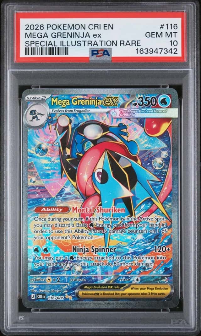 2026 POKEMON CHAOS RISING SPECIAL ILLUSTRATION RARE #116 MEGA GRENINJA EX PSA 10