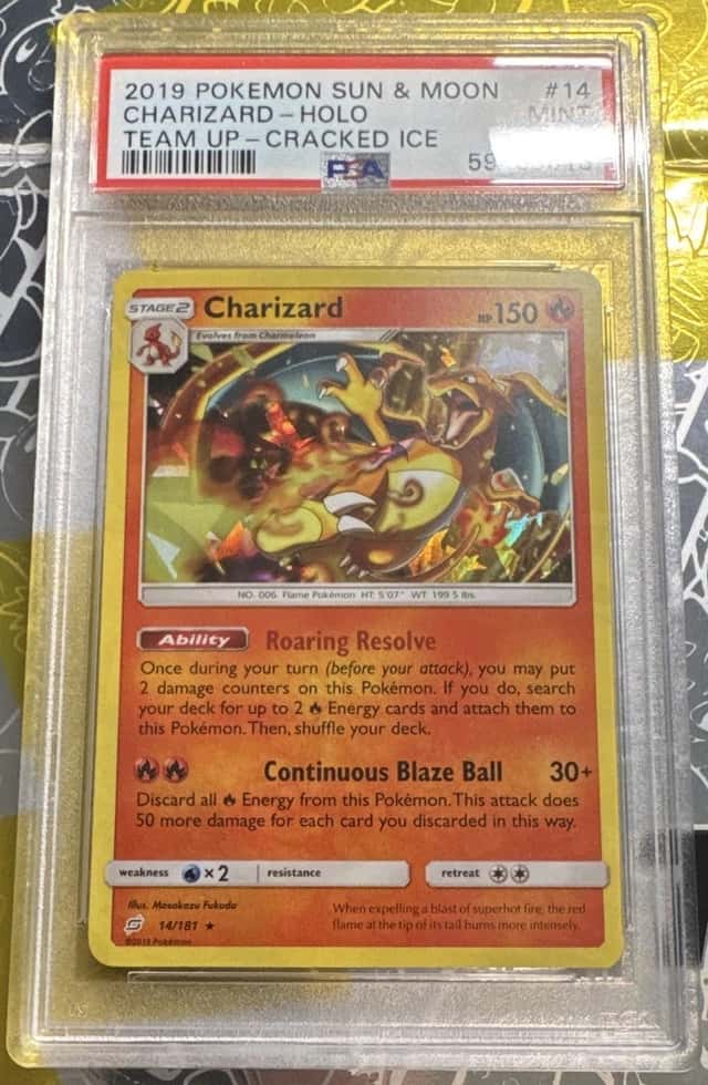 Charizard 14/181 SM Team Up Deck Exclusives Cracked Ice Holo PSA 9 2019