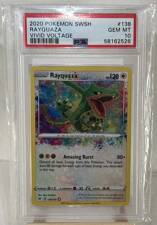PSA 10 GEM MINT Rayquaza #138 Pokemon Sword & Shield Vivid Voltage PSA 10