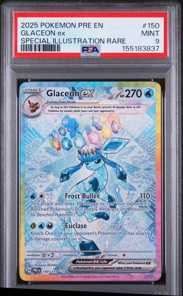 2025 Pokemon PRE EN Special Illustration Rare #150 Glaceon ex PSA 9 MINT