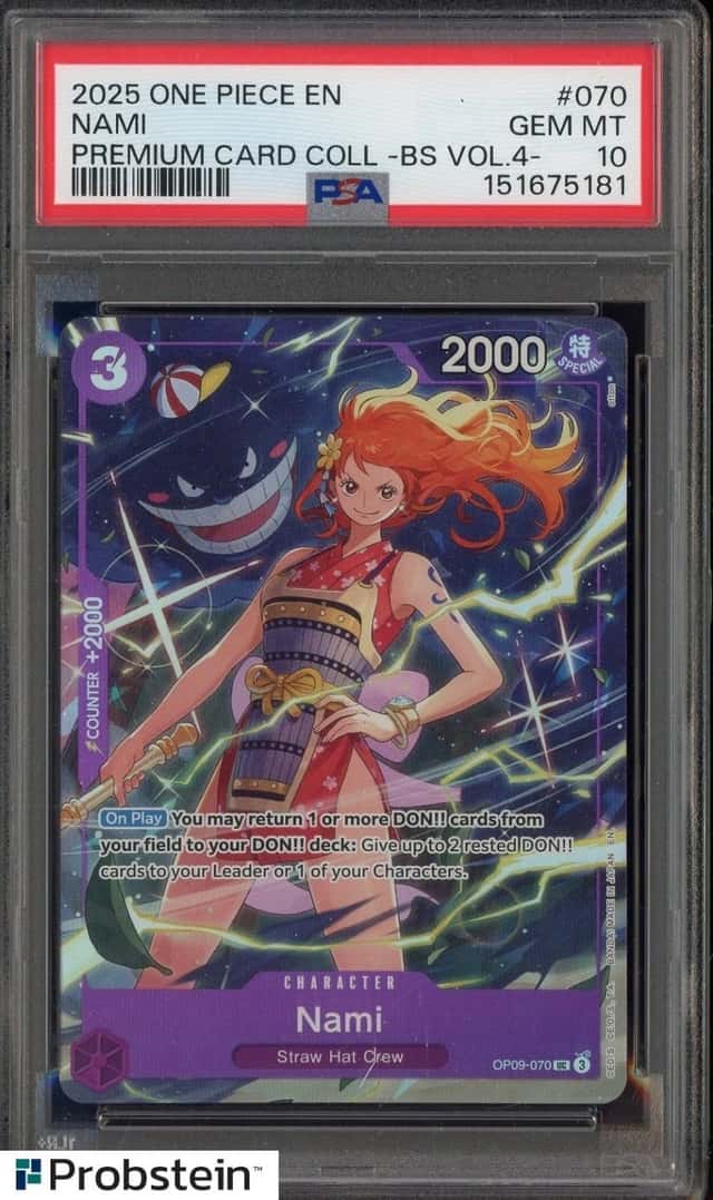 Auction #6 2025 One Piece EN Premium Collection Best Selection #070 Nami PSA 10