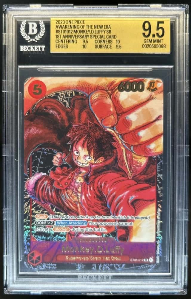 2023 One Piece Awakening New Era 1st Anniversary Monkey D Luffy ST01-012 BGS 9.5
