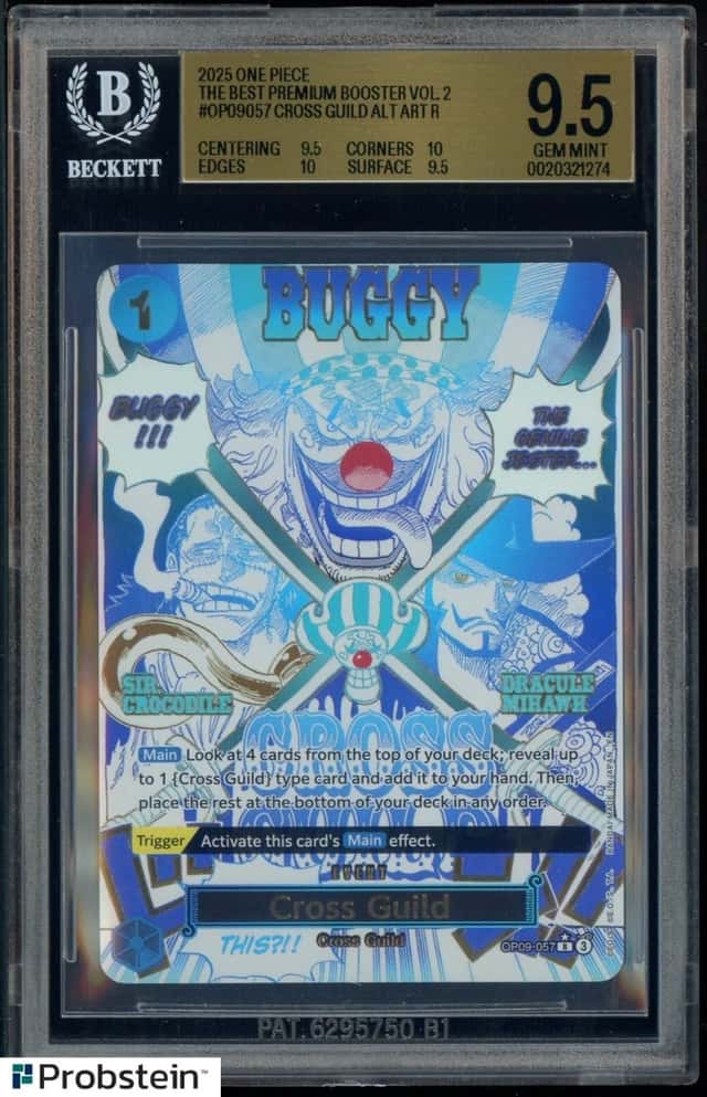 2025 One Piece The Best Premium Booster Vol.2 OP09-057 Cross Guild Alt BGS 9.5