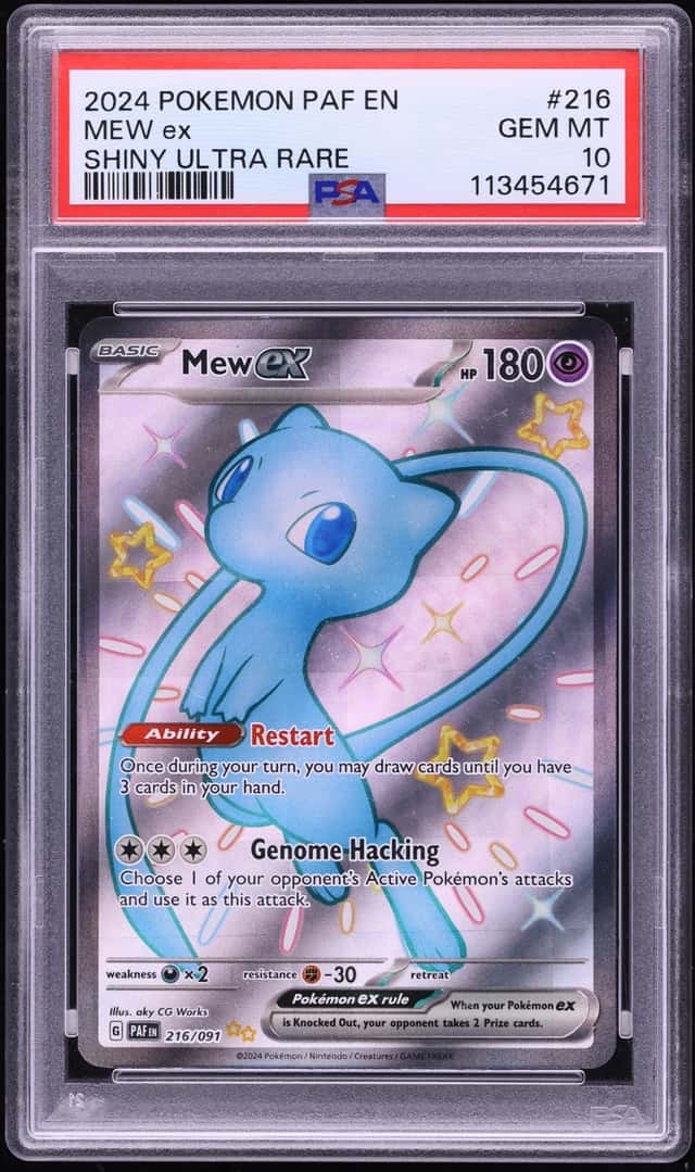 2024 Pokemon Scarlet & Violet Paldean Fates Full Art Mew ex #216 PSA 10 GEM MINT