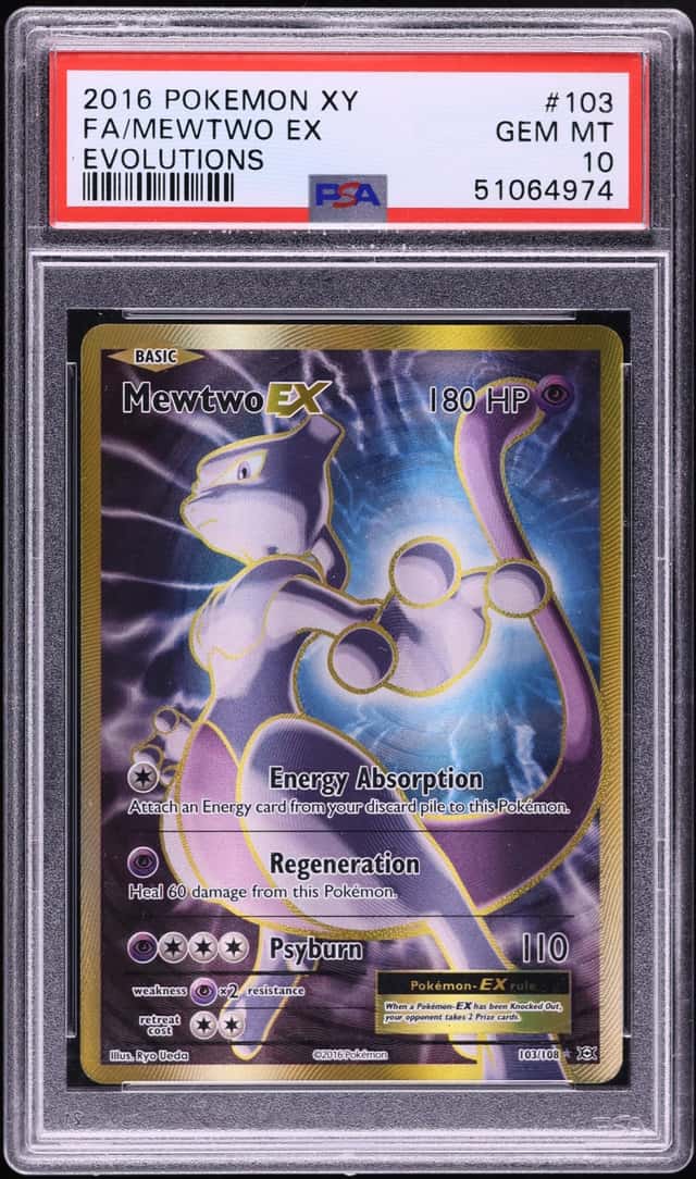 2016 Pokemon XY Evolutions Full Art Mewtwo EX #103 PSA 10 GEM MINT