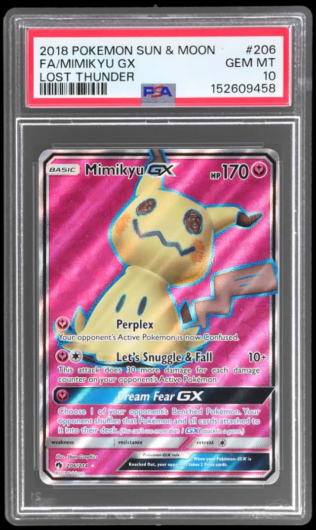 2018 Pokemon Sun and Moon Lost Thunder Mimikyu Gx #206