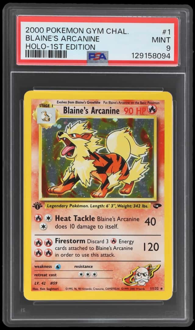 2000 Pokemon Gym Challenge 1st Edition Holo Blaine's Arcanine #1