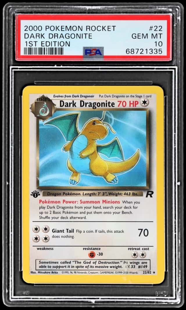 2000 Pokemon Team Rocket 1st Edition Dark Dragonite #22