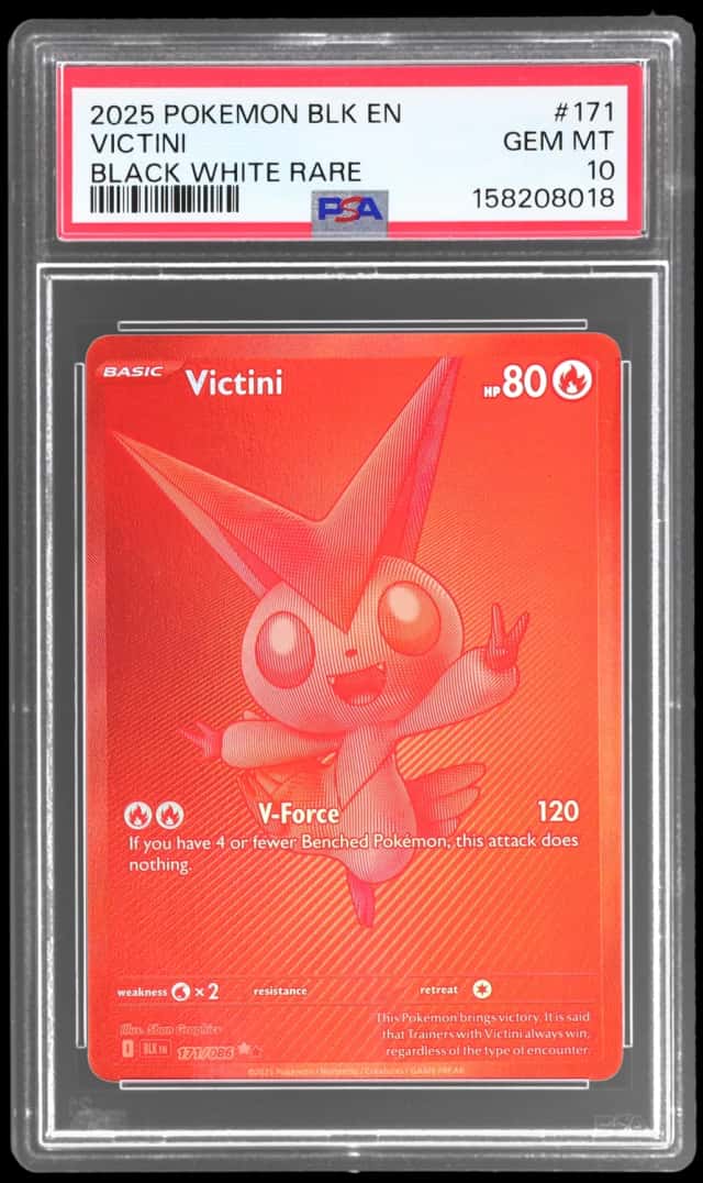 2025 Pokemon Scarlet and Violet Black Bolt Black White Rare Victini #171