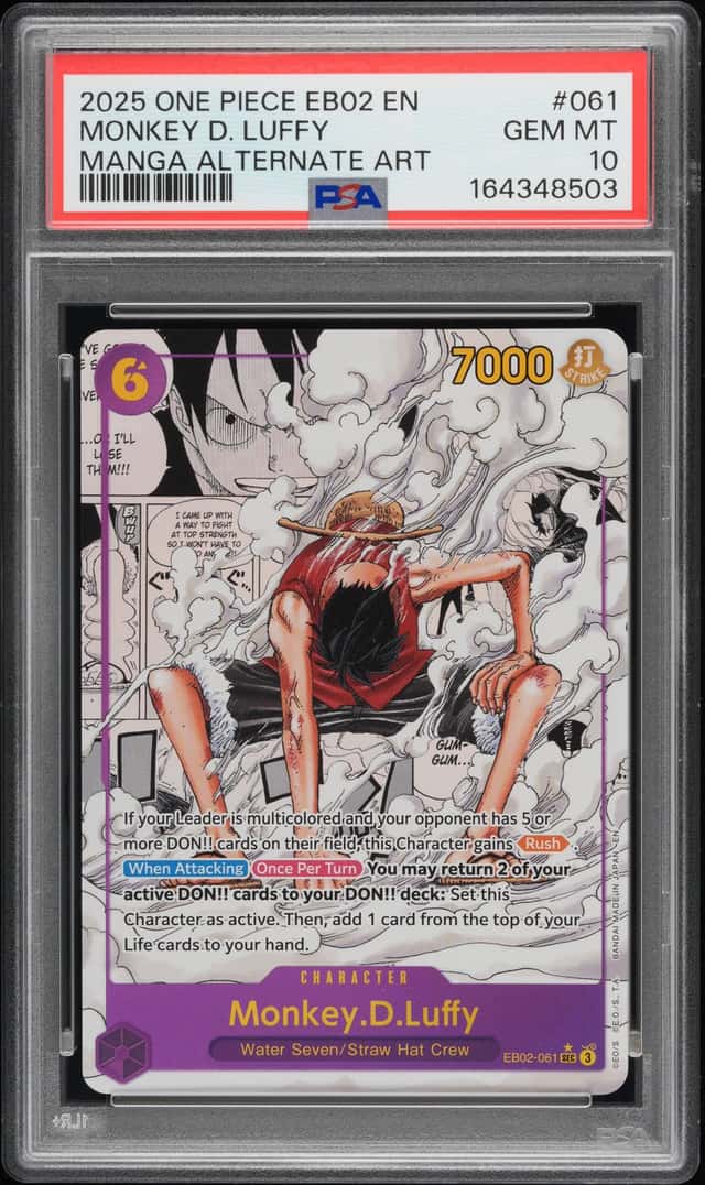 2025 One Piece EB02 Manga Alternate Art #061 Monkey D. Luffy PSA 10 GEM MINT