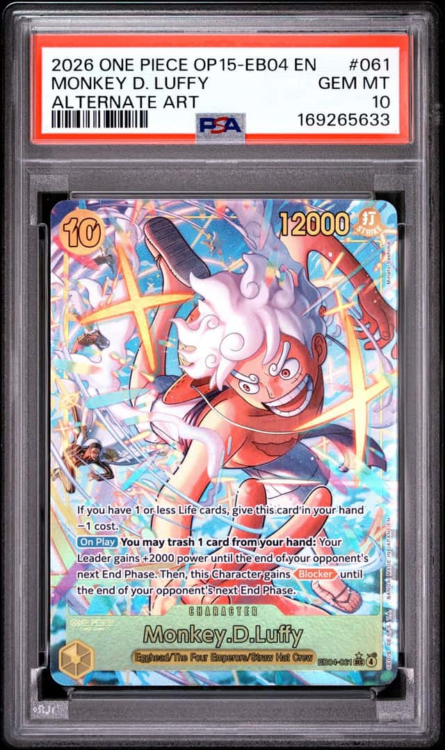 2026 ONE PIECE ADVENTURE ON KAMI'S ISLAND ALT ART #061 MONKEY D. LUFFY PSA 10