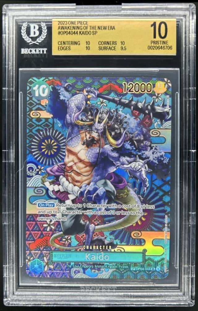 2023 One Piece Kingdoms of Intrigue Kaido Super Rare #OP04-044 BGS 10 Pristine