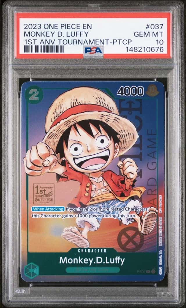 2023 ONE PIECE PROMOS TOURNAMENT-PARTICIPATION #037 MONKEY D. LUFFY PSA 10