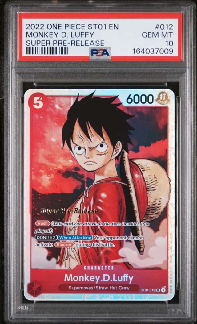 2022 One Piece ST01 Super Pre-Release Monkey D Luffy #ST01-012 PSA 10 GEM MINT