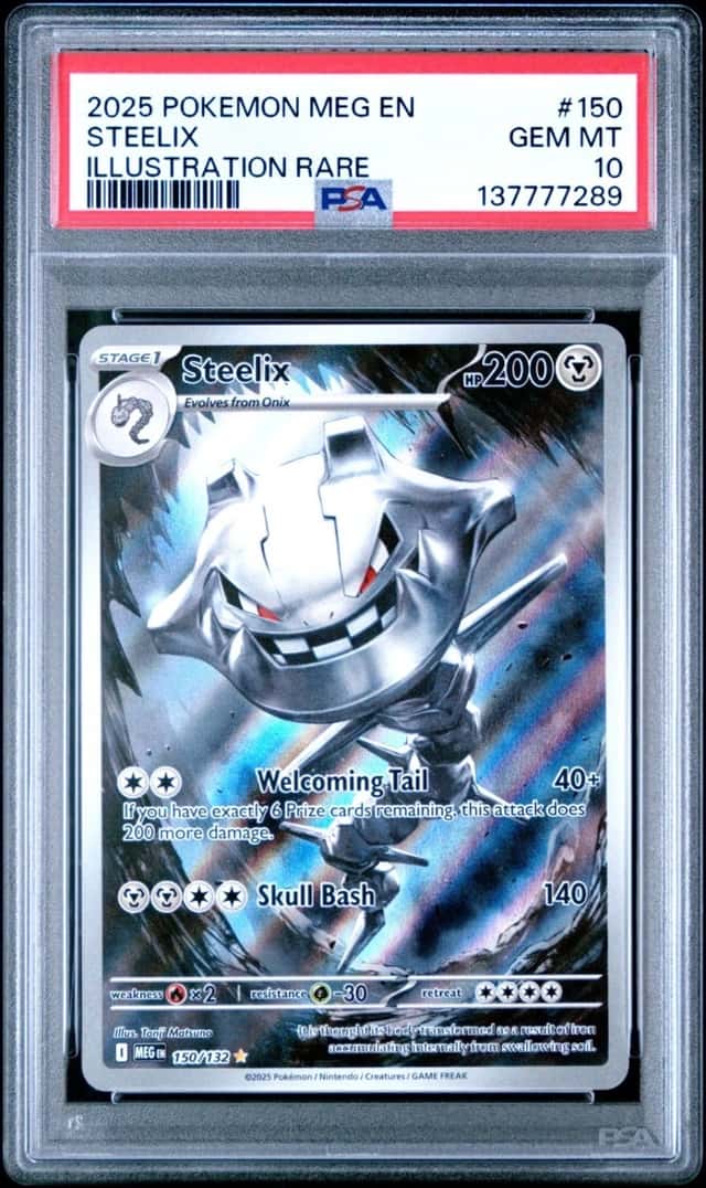 2025 POKEMON STEELIX ILLUSTRATION RARE MEGA EVOLUTION #150 PSA 10