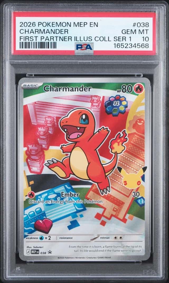 2026 POKEMON MEP FIRST PARTNER ILLUSTRATION COLLECTION #038 CHARMANDER PSA 10
